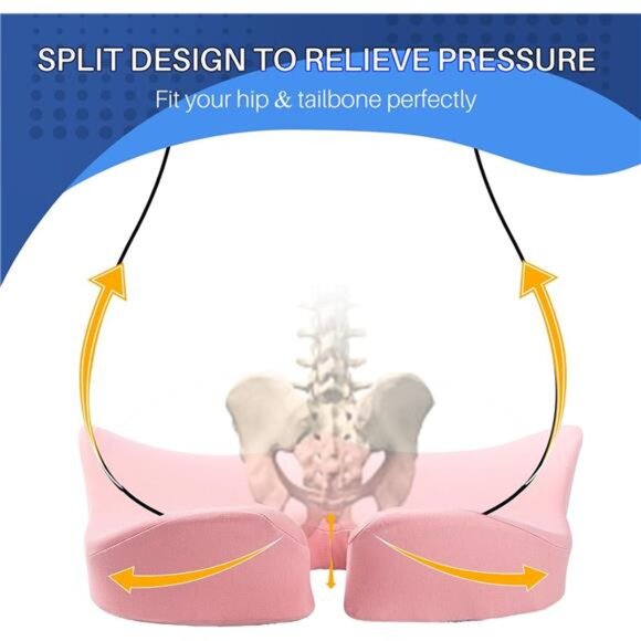 Large Memory Foam Seat Cushion Office Chair Tailbone Sciatica Back Pain Relief - Picture 6 of 7